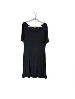 Ann Taylor Black Classic Short Sleeve Dress with Back Zipper Size 14